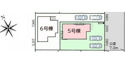 富里市御料全9棟 5号棟(区画図)