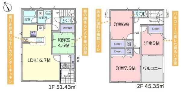 クレイドルガーデン酒々井町東酒々井第17全2棟　2号棟