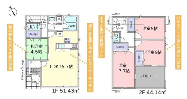 クレイドルガーデン酒々井町東酒々井第17全2棟　1号棟