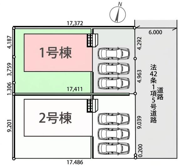 クレイドルガーデン成田市西三里塚第10　全2棟　1号棟
