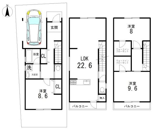 京都市北区紫竹西北町の土地