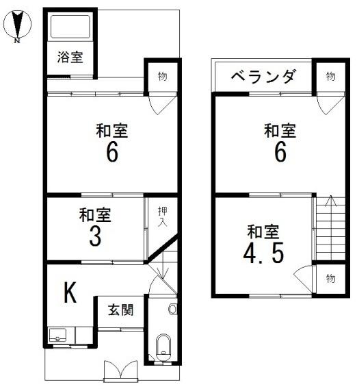 京都市南区吉祥院高畑町の中古一戸建て(間取り)