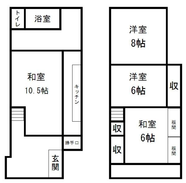 京都市中京区西ノ京南円町の中古一戸建て(間取り)