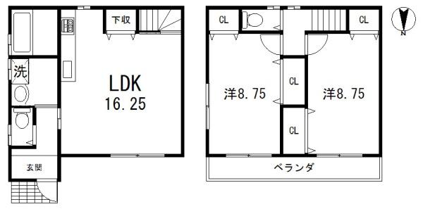 京都市中京区壬生下溝町の中古一戸建て(間取り)