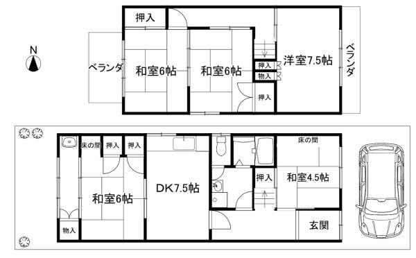 京都市北区紫竹下芝本町の中古一戸建