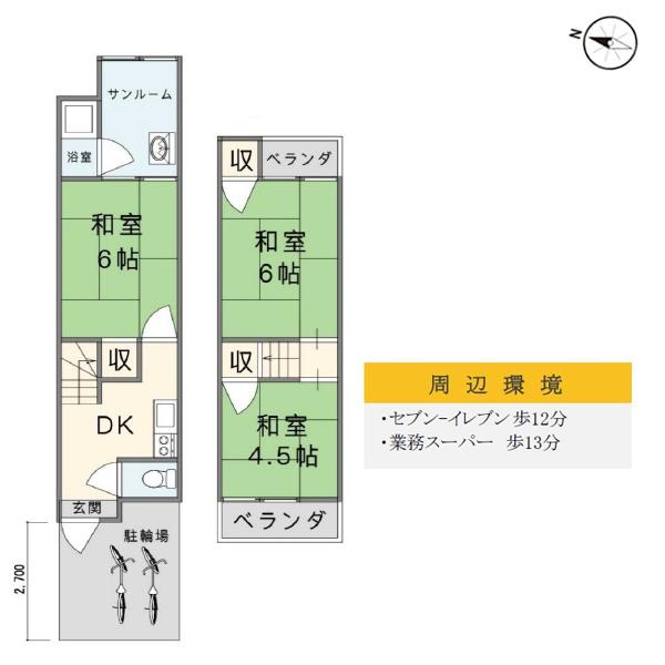 京都市北区大宮玄琢北東町の中古テラスハウス