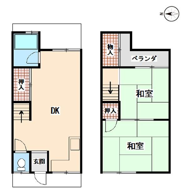京都市北区西賀茂榿ノ木町の中古テラスハウス