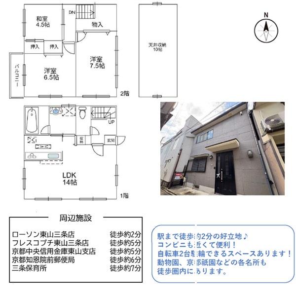京都市東山区三条通白川橋下る東入五軒町の中古一戸建
