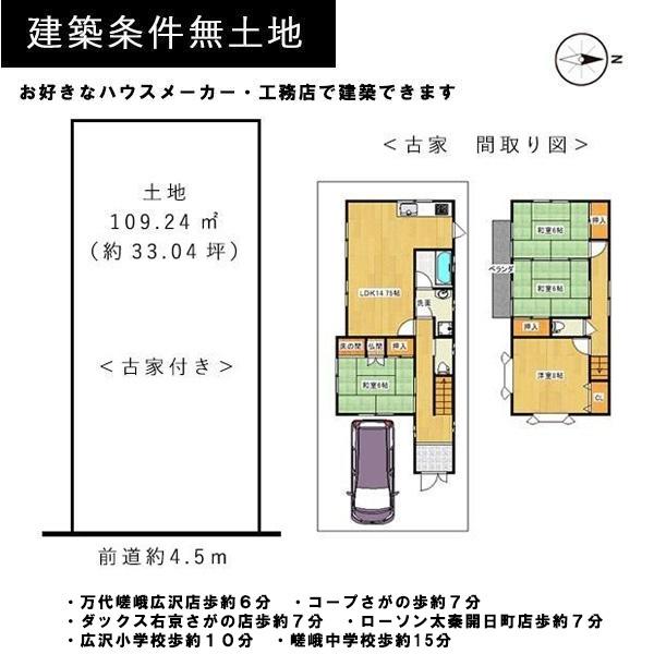京都市右京区嵯峨広沢南野町の売土地