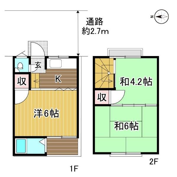 京都市北区紫竹上園生町の中古テラスハウス