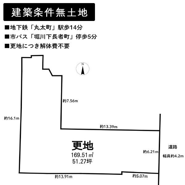 京都市上京区中長者町通西洞院西入中橋詰町の売土地
