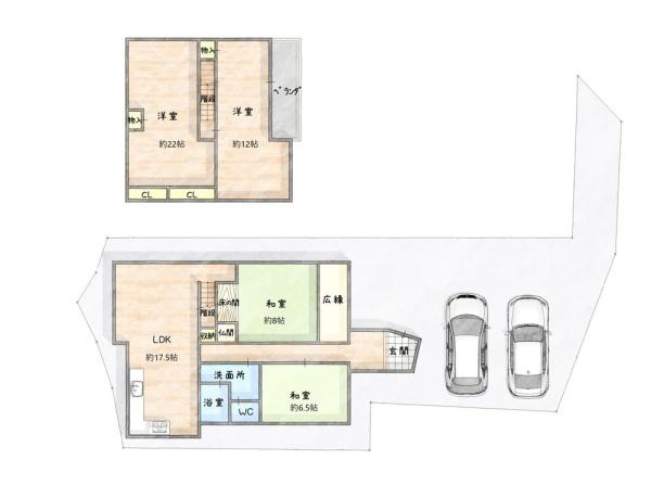 京都市山科区西野山射庭ノ上町の中古一戸建て