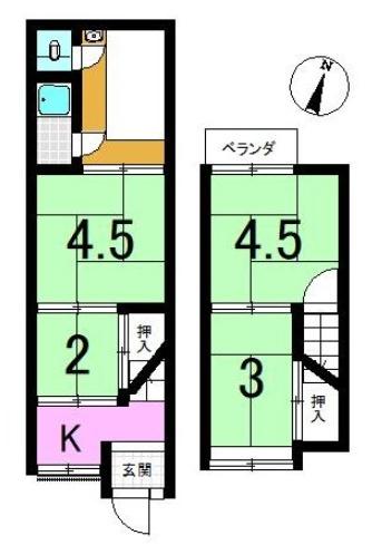 京都市山科区川田菱尾田の中古テラスハウス