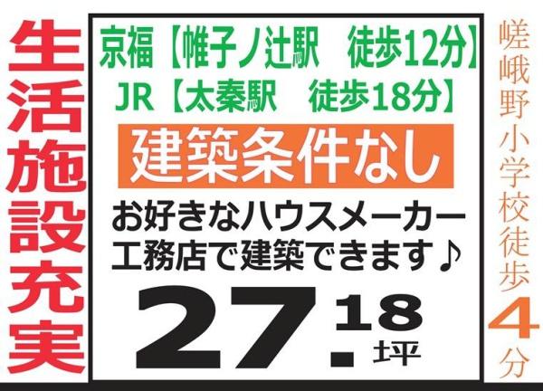 京都市右京区嵯峨野芝野町の土地