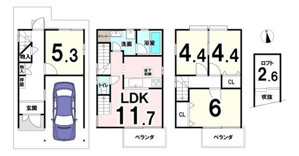 京都市伏見区羽束師菱川町の中古一戸建