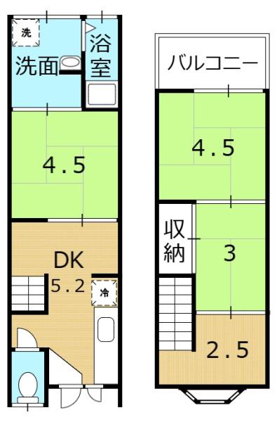 京都市山科区川田菱尾田の中古テラスハウス