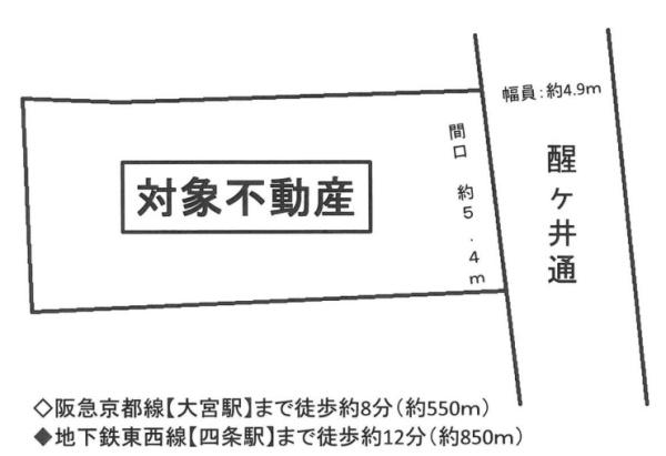 京都市下京区醒ケ井通綾小路下る要法寺町の土地