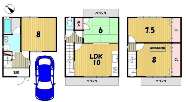 京都市山科区東野竹田の中古一戸建
