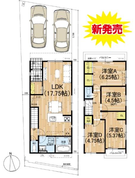 京都市山科区西野山欠ノ上町の新築一戸建