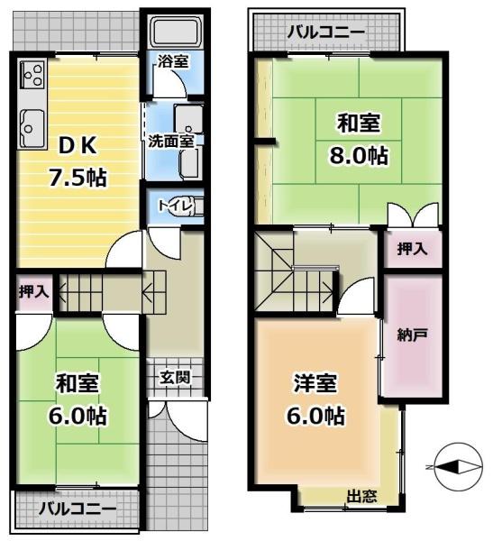 京都市山科区大宅古海道町の中古一戸建