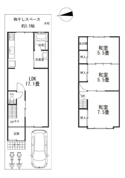 京都市山科区西野大鳥井町の中古一戸建