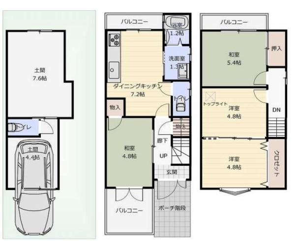 京都市山科区大宅細田町の中古一戸建
