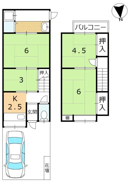 京都市山科区川田菱尾田の中古テラスハウス