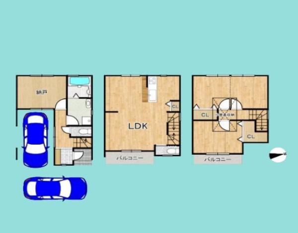 京都市南区上鳥羽奈須野町の中古一戸建