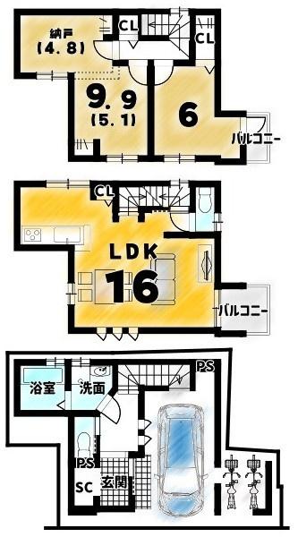 京都市右京区太秦安井藤ノ木町の新築一戸建