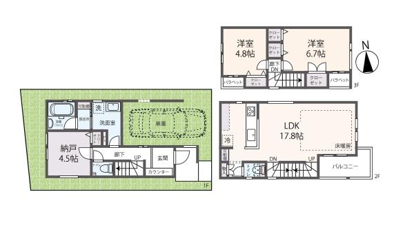 京都市伏見区深草大亀谷西久宝寺町の新築一戸建