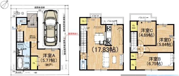 京都市右京区西京極西向河原町の新築一戸建