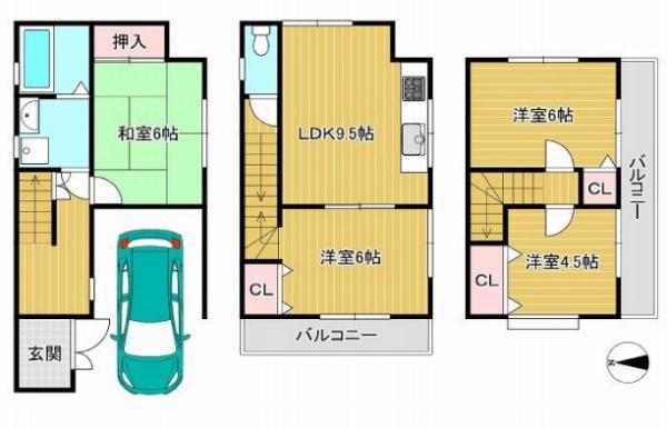 京都市山科区西野大鳥井町の中古一戸建
