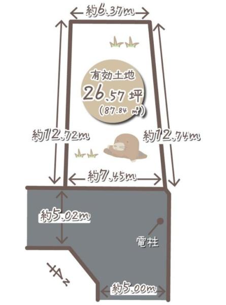京都市右京区西京極徳大寺団子田町の土地