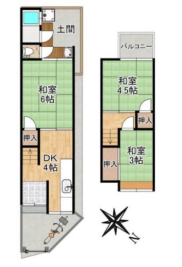 京都市西京区嵐山茶尻町の中古テラスハウス