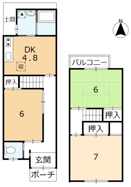 京都市西京区上桂西居町の中古テラスハウス