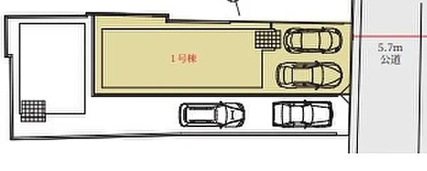大津市長等3丁目の新築一戸建(区画図)