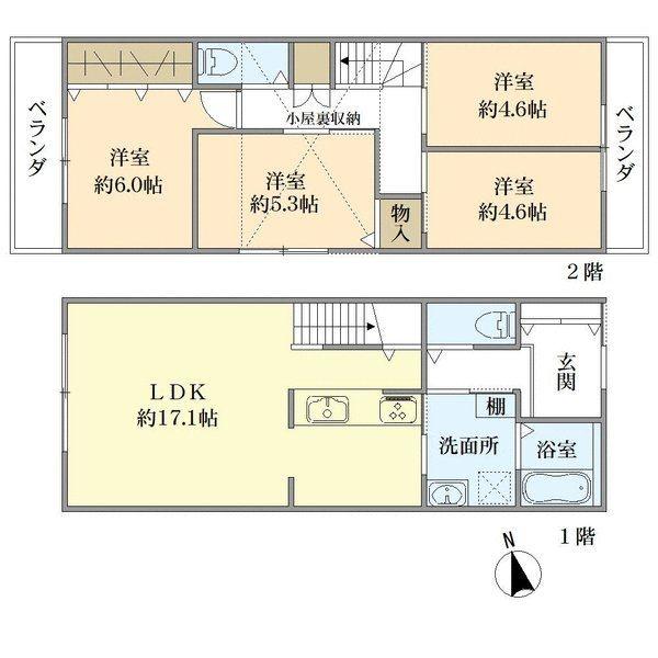 京都市右京区太秦八反田町の土地(プラン例(間取図))