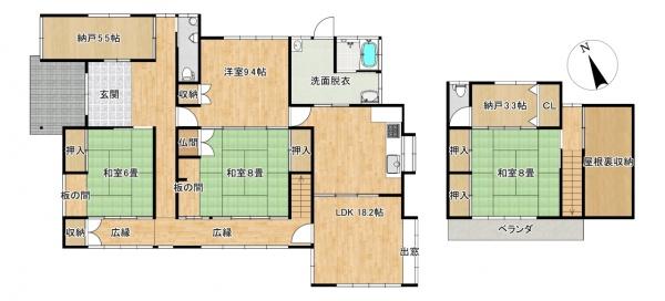 大津市花園町の中古一戸建て(間取り)