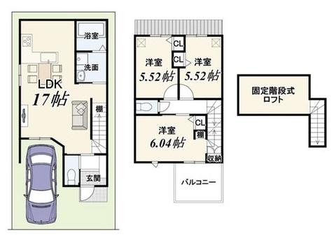 京都市中京区西ノ京内畑町の土地(プラン例(間取図))