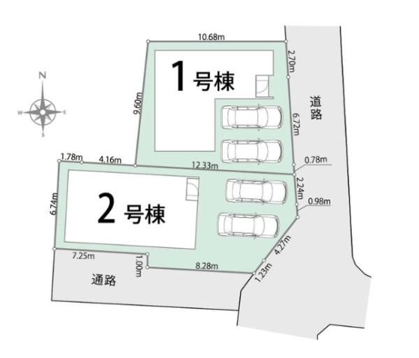 大津市坂本7丁目の新築一戸建(全体区画図)