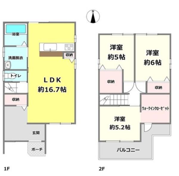 京都市山科区大宅御所田町の中古一戸建て(間取り)