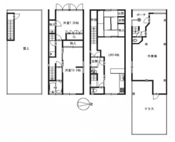 京都市山科区川田菱尾田の中古一戸建て(間取り)