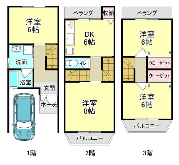 京都市右京区梅津罧原町の中古一戸建て(間取り)