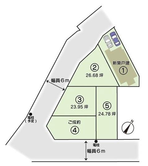 京都市西京区大枝東長町の新築一戸建(全体区画図)