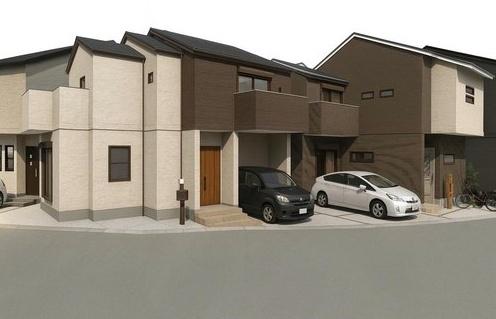 京都市西京区大枝東長町の新築一戸建(街並完成予想図)