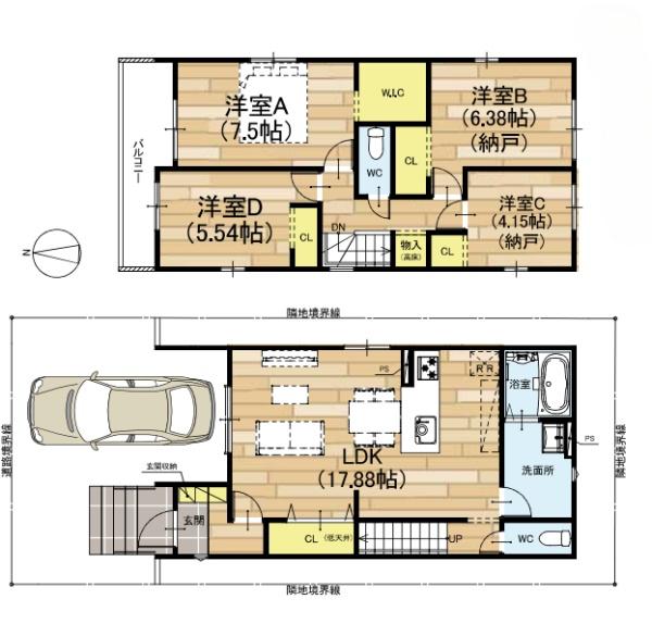 京都市伏見区醍醐新開の新築一戸建