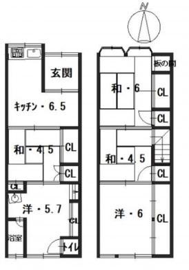 京都市山科区西野大鳥井町の中古一戸建