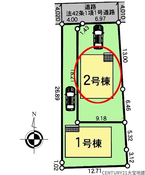 四街道市栗山 【第8】 2号棟(全体区画図)