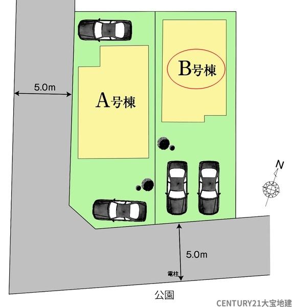 千葉市若葉区千城台東4丁目 B号棟(全体区画図)