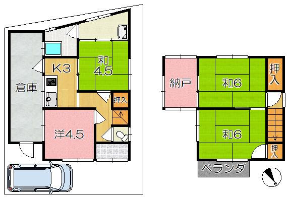 宇治市莵道山田の中古一戸建て